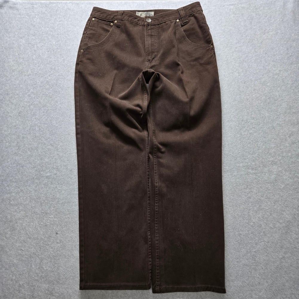 Anchor Blue Mens 34x32 Baggy Fit Brown Twill Pants Vintage mini Cords Corduroy